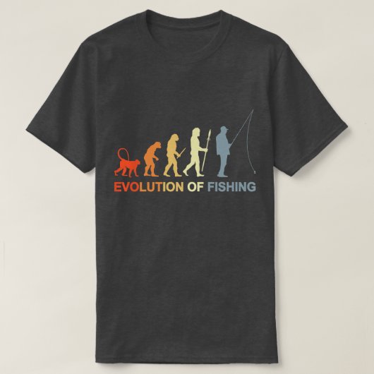Evolution für Vintage Fischerei T-Shirt (Design vorne)