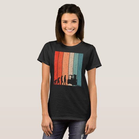 Evolution Gabelstapler-Evolution T-Shirt (Vorne ganz)
