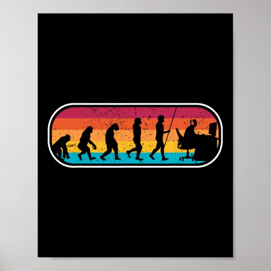 Evolution Gamer Computerfreak Geek Nerd PC-Spiel Poster (Vorne)