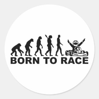 Evolution geboren, Kart zu rennen Runder Aufkleber