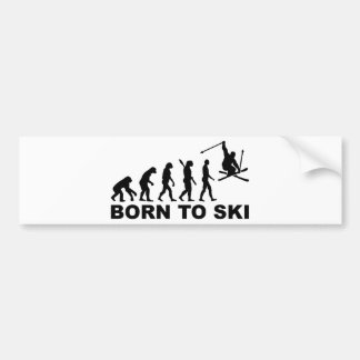 Evolution geboren Ski zu fahren Autoaufkleber