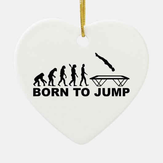 Evolution geboren, Trampoline zu springen Keramikornament (Vorne)
