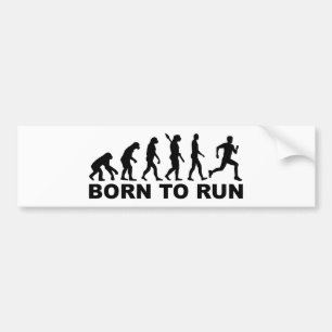 Evolution geboren zu laufen autoaufkleber