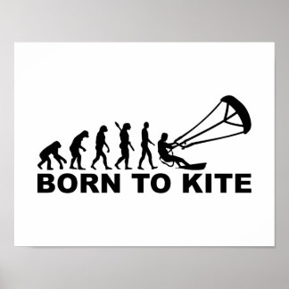 Evolution geboren zum Kitesurfen Poster