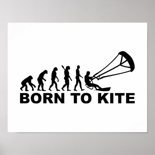 Evolution geboren zum Kitesurfen Poster (Vorne)