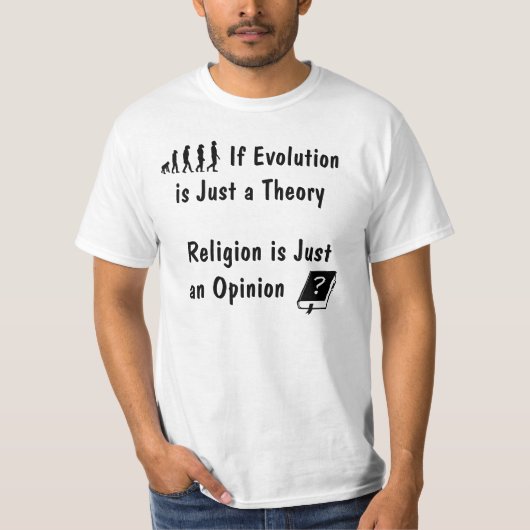Evolution gegen Religions-T - Shirt (Vorderseite)