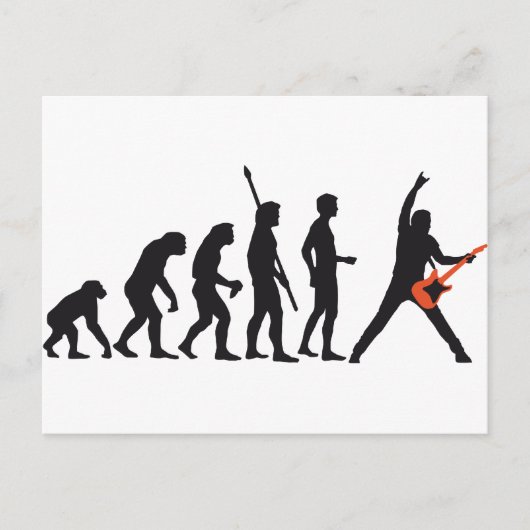 Evolution-Gitarre Postkarte (Vorderseite)