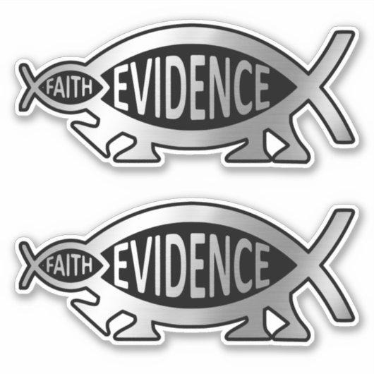 Evolution - Glaube / Beweise x 2 Aufkleber (Vorderseite)