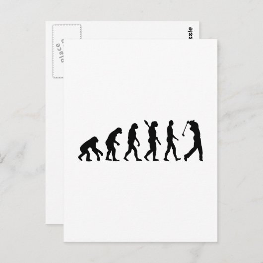 Evolution Golf Player Postkarte (Vorne/Hinten)