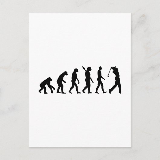 Evolution Golf Player Postkarte (Vorderseite)