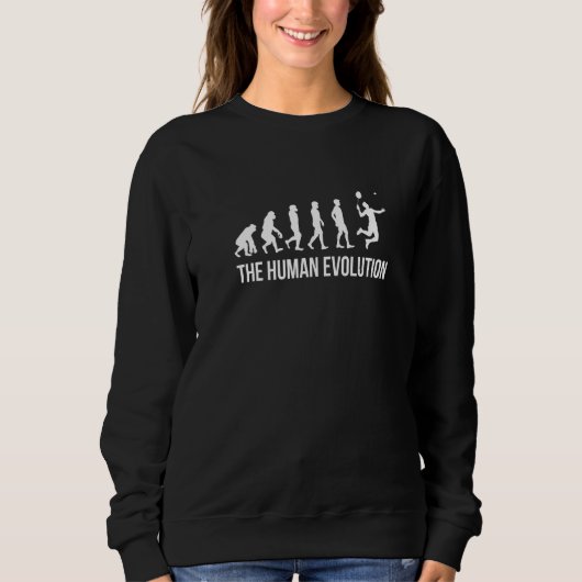 Evolution Grafik Badminton Spieler Federball Spo Sweatshirt (Vorderseite)