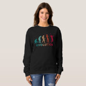 Evolution Grafik Badminton Spieler Federball Sport Sweatshirt (Vorne ganz)