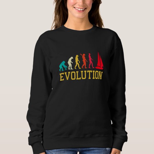 Evolution Grafik Segelboot Kapitän Segeln Meer Boa Sweatshirt (Vorderseite)