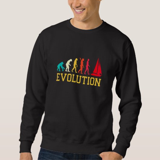 Evolution Grafik Segelboot Kapitän Segeln Meer Boa Sweatshirt (Vorderseite)
