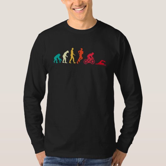 Evolution Grafischer Triathlon-Laufbiker T-Shirt (Vorderseite)