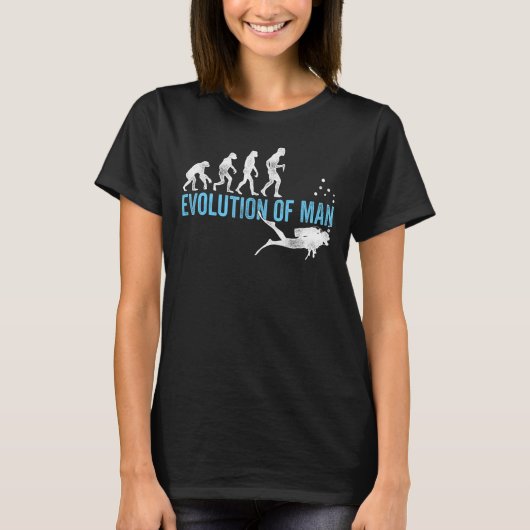 Evolution Graphic Diver Diving Scuba Diver Apnoe S T-Shirt (Vorderseite)