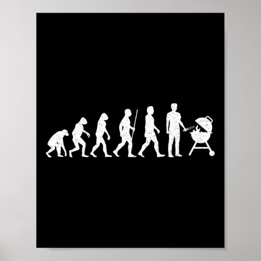 Evolution Grilling Funny Grillen Grill Rbecue Poster (Vorne)