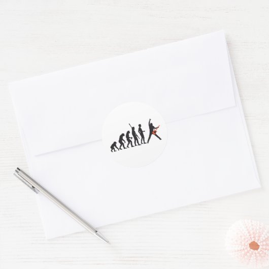 evolution guitar runder aufkleber (Umschlag)