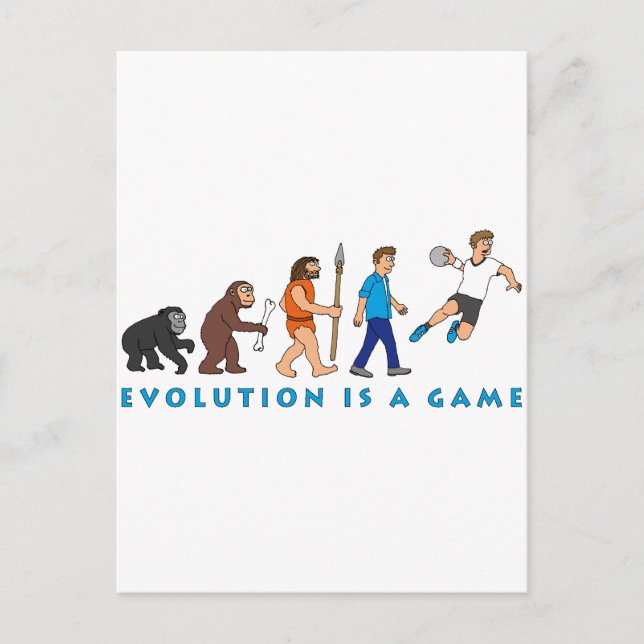 Evolution Handball Comic Style Postkarte (Vorderseite)