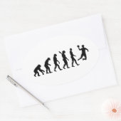 Evolution Handball Ovaler Aufkleber (Umschlag)