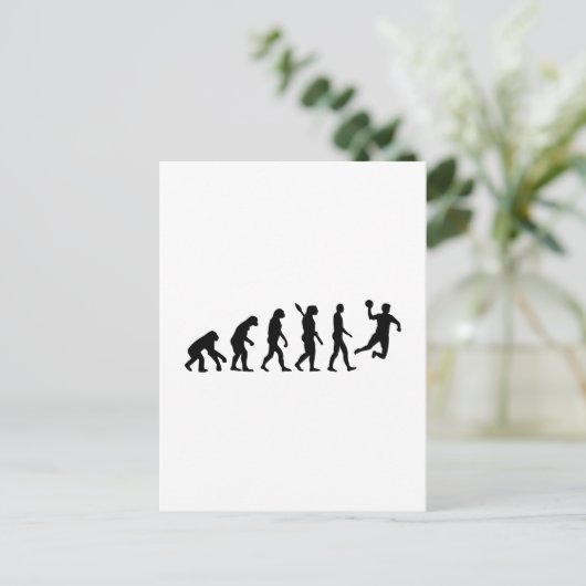 Evolution Handball Postkarte (Stehend Vorderseite)