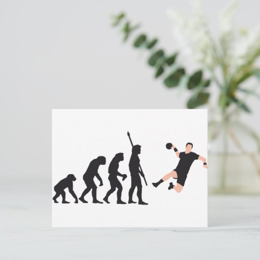 Evolution Handball Postkarte (Stehend Vorderseite)