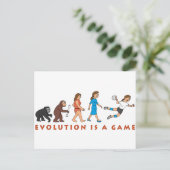 Evolution Handballspielerin Comic Postkarte (Stehend Vorderseite)