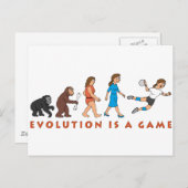 Evolution Handballspielerin Comic Postkarte (Vorne/Hinten)