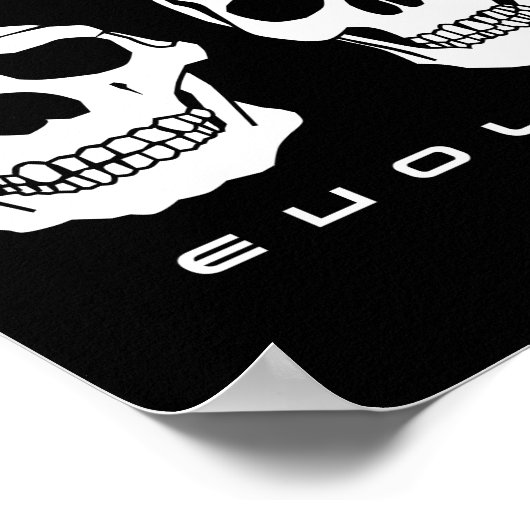 Evolution? Human to alien skull poster (Ecke)