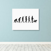 Evolution Hunde laufen Leinwanddruck (Insitu (Holzboden))