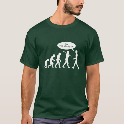 Evolution in Shirt mit Affen (Vorderseite)
