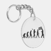 Evolution Ironie-Silhouette Schlüsselanhänger (Vorderseite links)