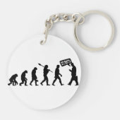 Evolution Ironie-Silhouette Schlüsselanhänger (Rückseite)