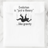 Evolution ist nur ein Theorieaufkleber Quadratischer Aufkleber (Tasche)