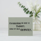 Evolution ist nur eine Theorie. So wie Gravity. Postkarte (Stehend Vorderseite)