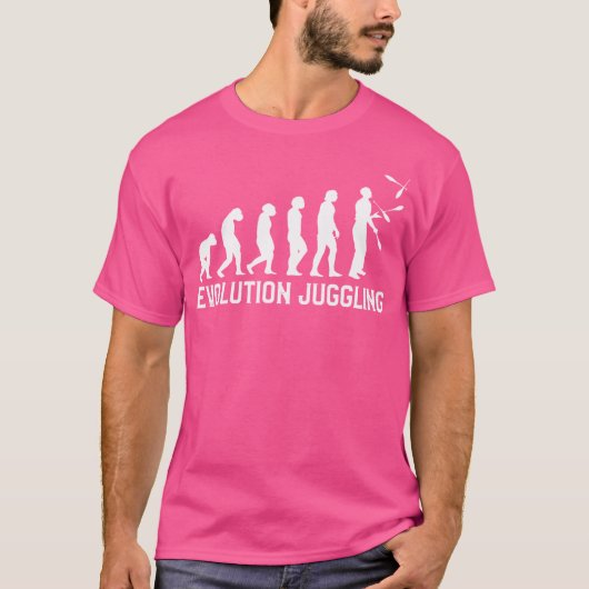 Evolution Jongleur Jonglieren Stift Ball Zirkuslie T-Shirt (Vorderseite)