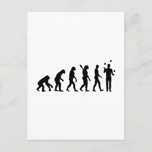 Evolution Juggling Postkarte (Vorderseite)