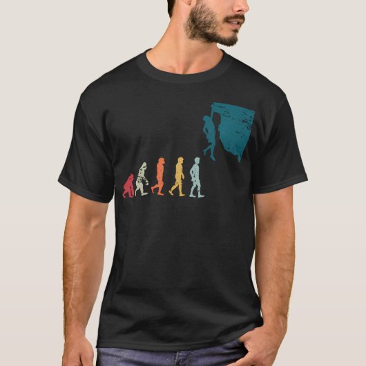 Evolution Kletterer Berge Alpen Bergsteigen T-Shirt (Vorderseite)
