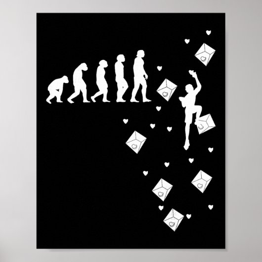 Evolution Klettern Sportklettern Bouldern Klettern Poster (Vorne)