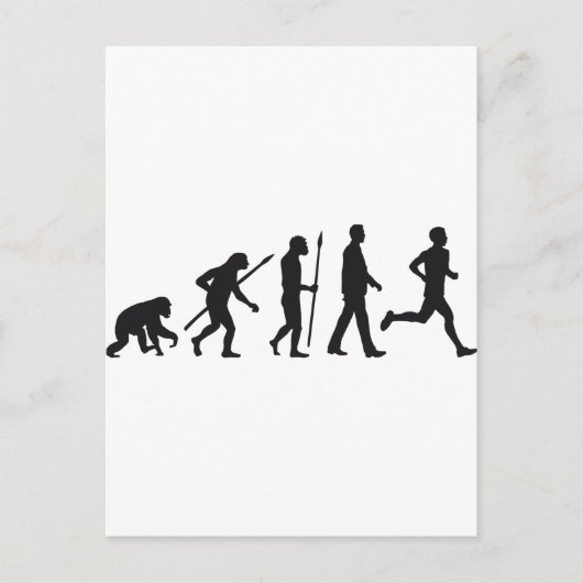 Evolution marathon runner postkarte (Vorderseite)