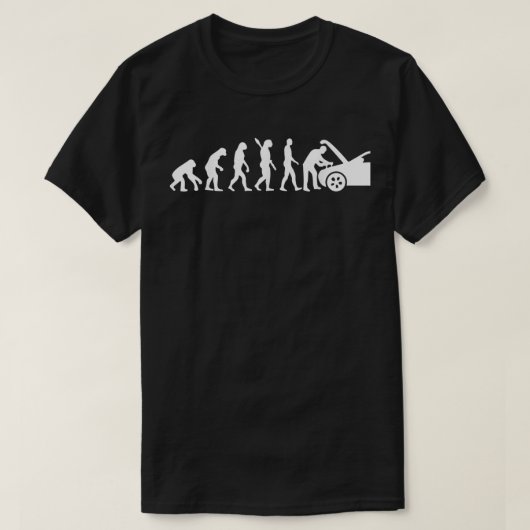 Evolution Mechaniker Funny Automotive Techniker T-Shirt (Design vorne)