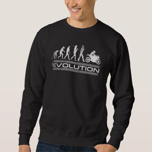 Evolution Motorrad Darwin Fun Racing Caf Racer Sweatshirt (Vorderseite)