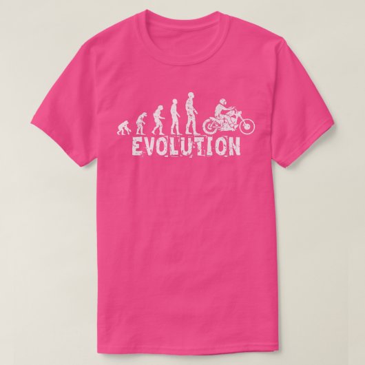 Evolution-Motorrad (weiß) T-Shirt (Design vorne)