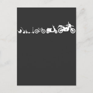 Evolution Motorrad Ziel Motorradfahren Renner Postkarte