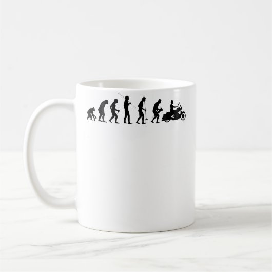 Evolution Motorradfahrer Motorradfahrer Motorrad Kaffeetasse (Links)