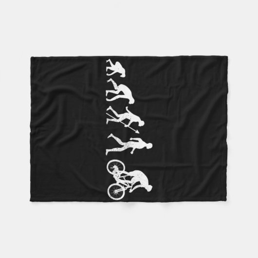 Evolution + Mountain Biking Cycling Gift For Cycli Fleecedecke (Vorderseite (Horizontal))