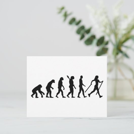 Evolution Nordic Walking Postkarte (Stehend Vorderseite)