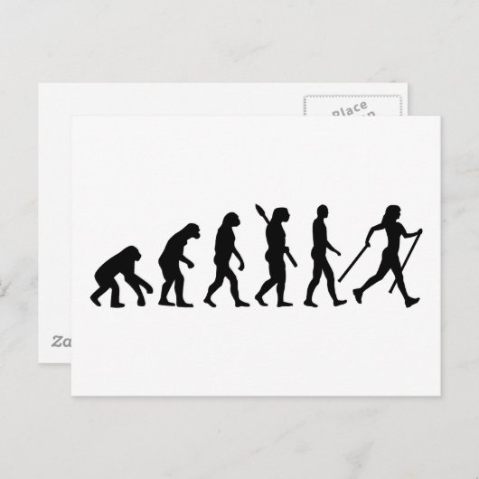 Evolution Nordic Walking Postkarte (Vorne/Hinten)