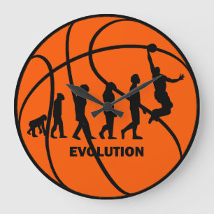 evolution of basketball große wanduhr