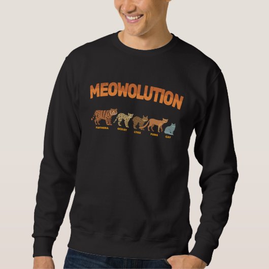 Evolution Of Cats Meowolution Tiger Ocelot Lynx Sweatshirt (Vorderseite)